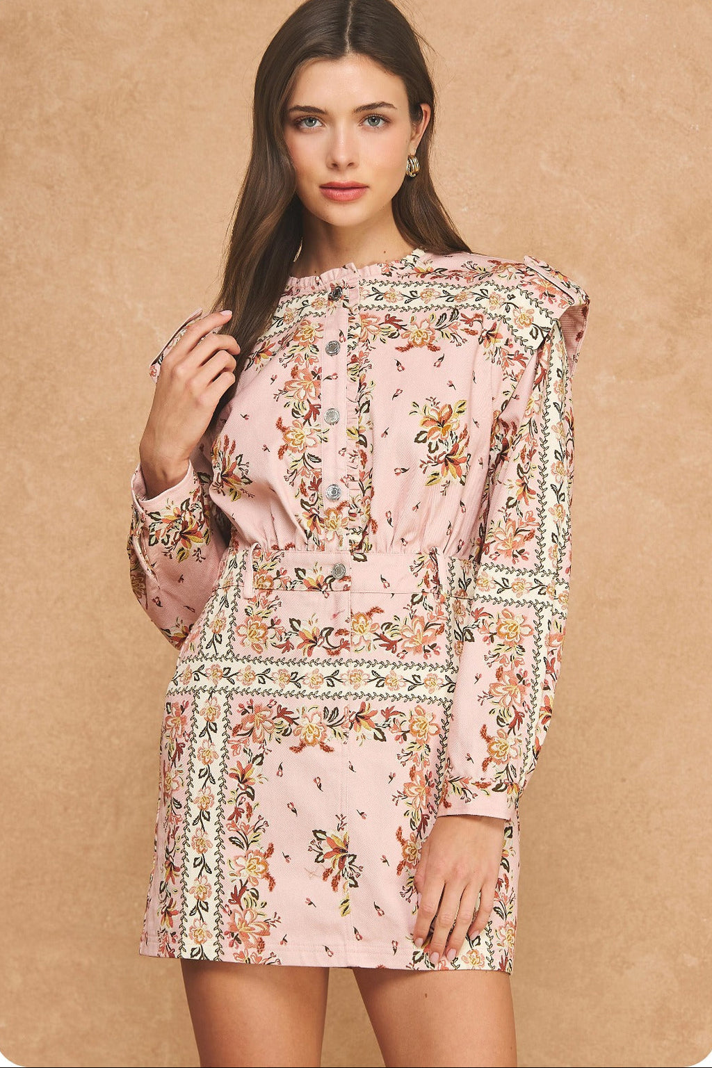 PINK PRINT MINI DRESS