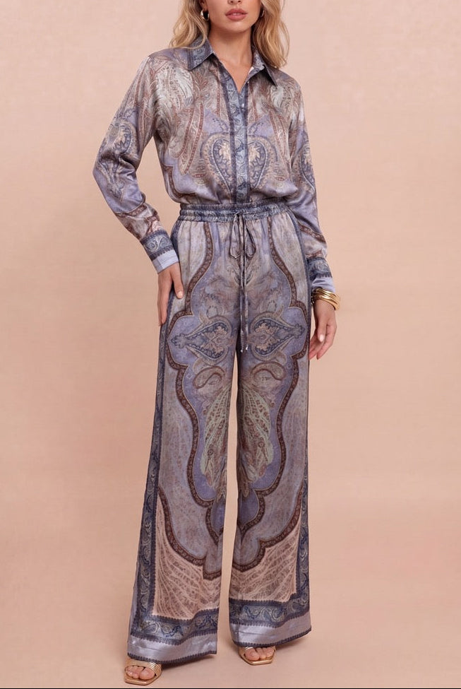 PAISLEY SATIN SET