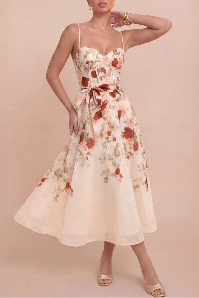 ROSE PINK CREAM DRESS