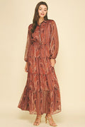 PAISLEY TERRACOTA DRESS