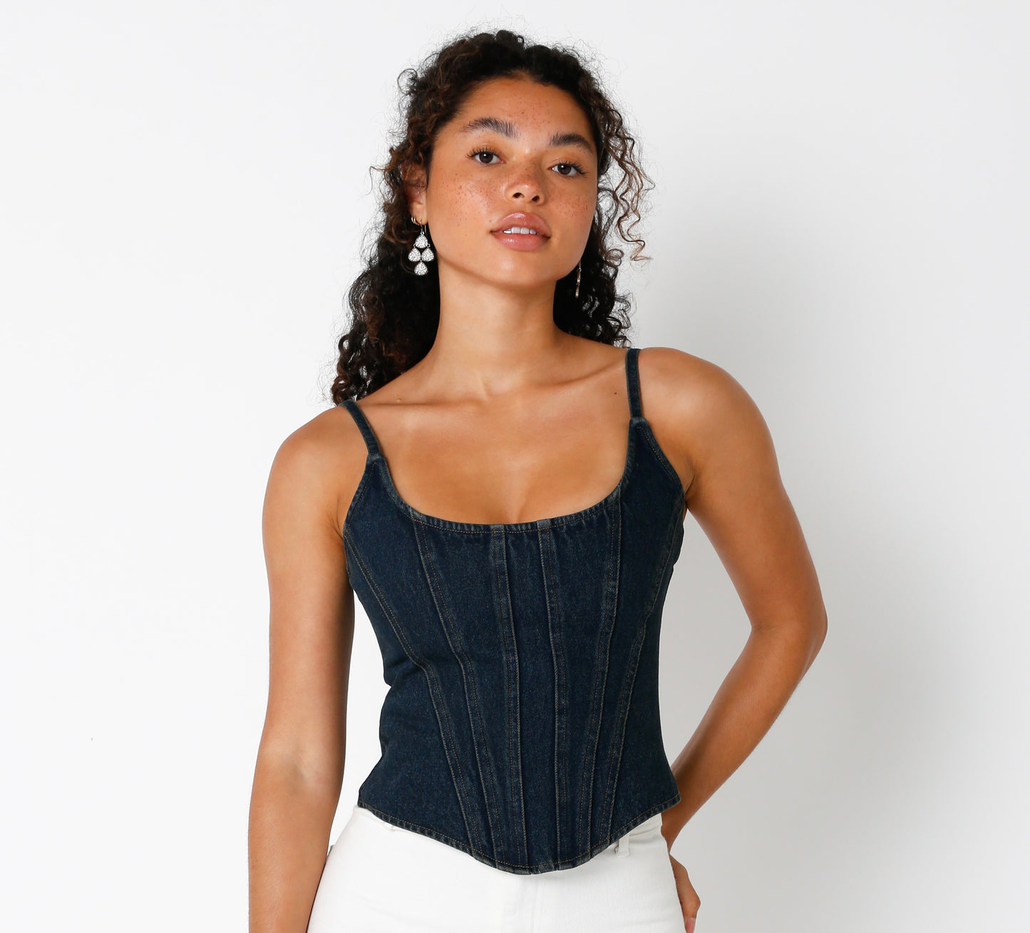 Denim Corset Top