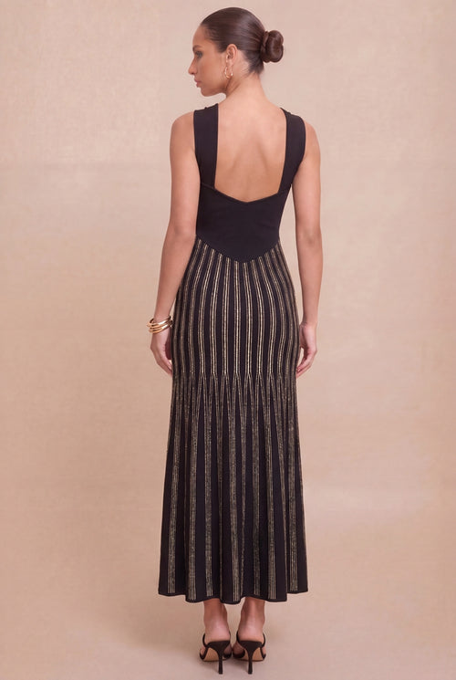 BLACK/IVORY KNIT DRESS