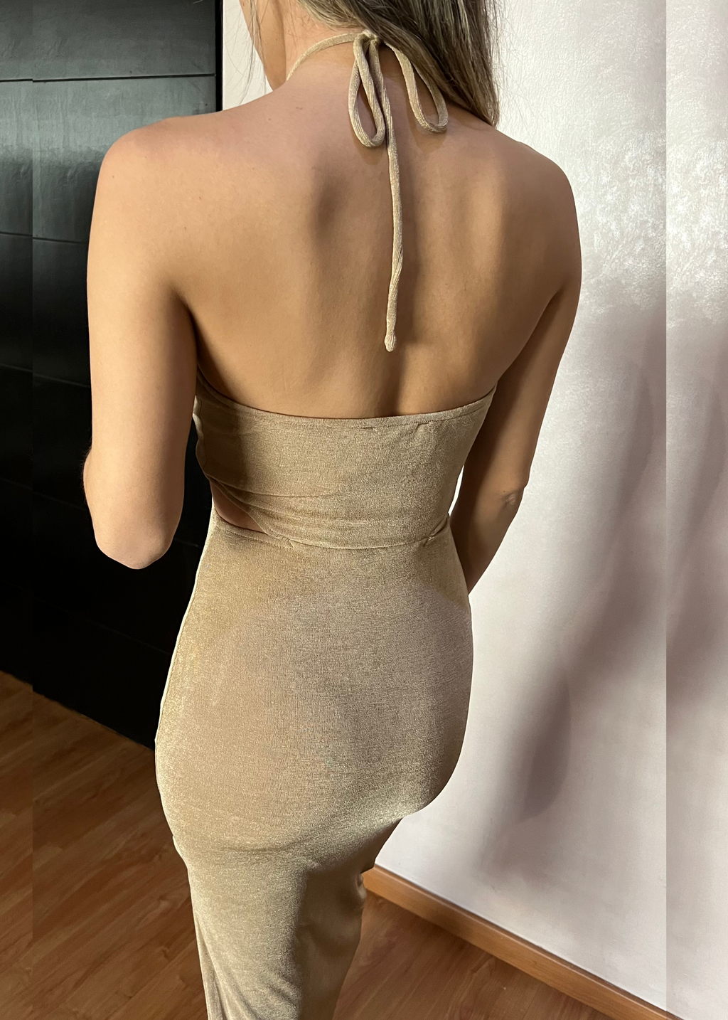 ALAIA HALTER MIDI DRESS