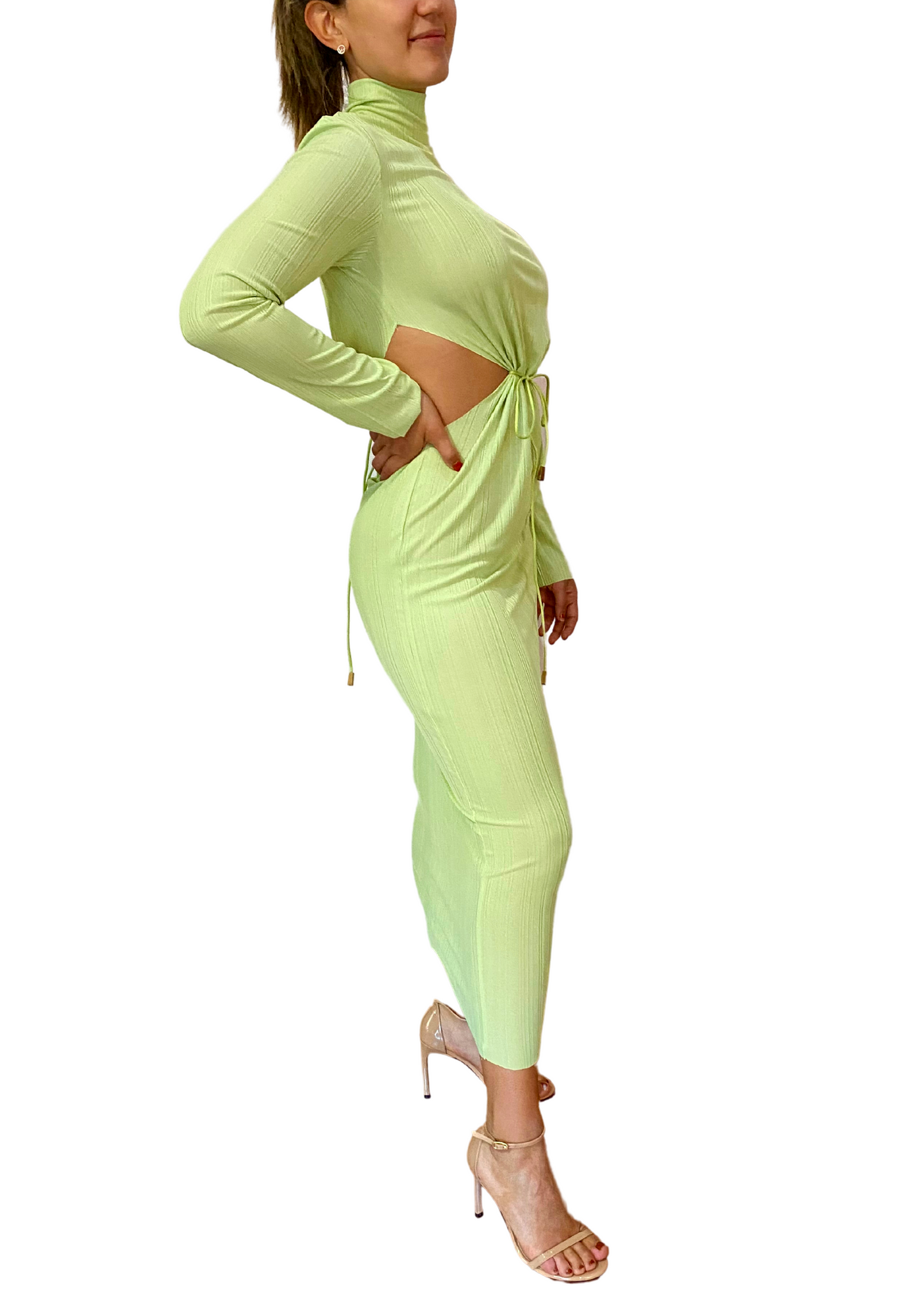 LIME HIGH NECK DRESS