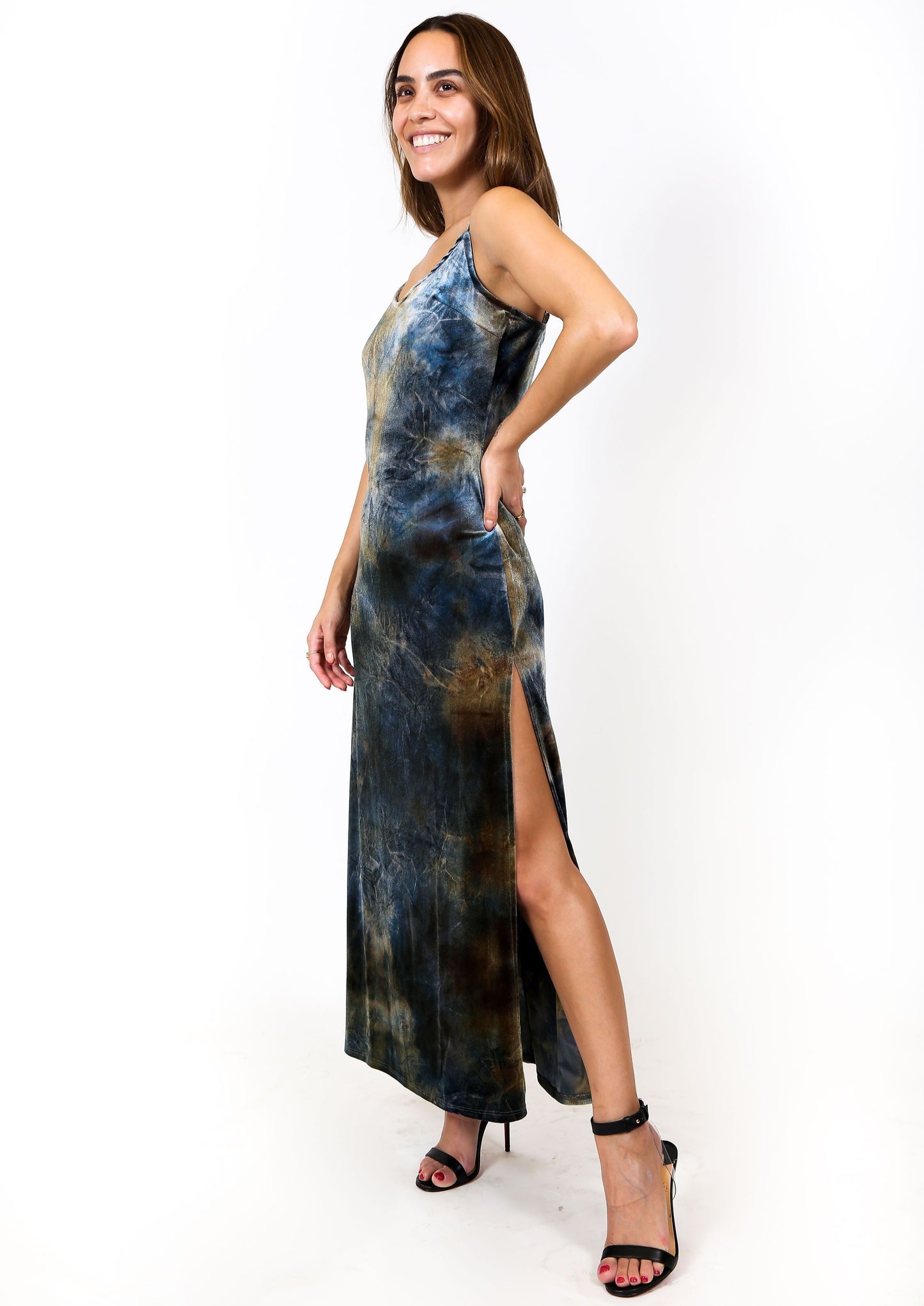 VELVET KALEIDOSCOPE MIDI DRESS