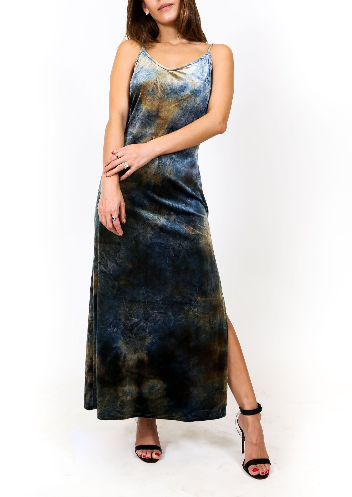 VELVET KALEIDOSCOPE MIDI DRESS