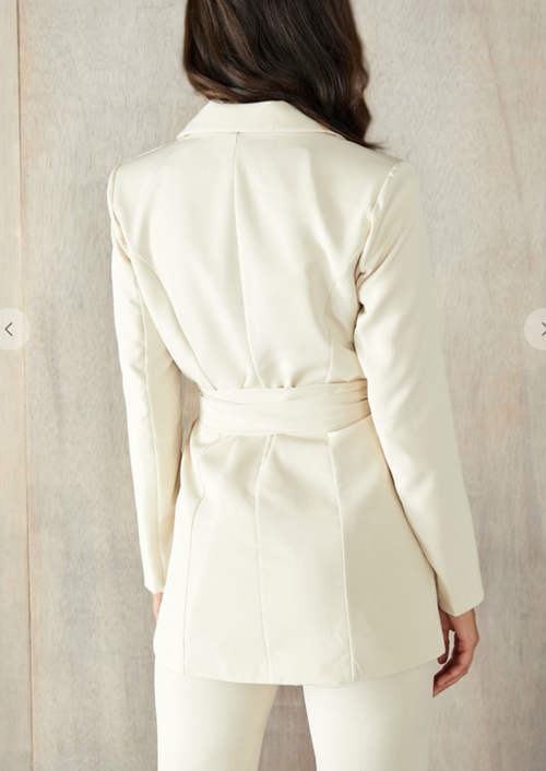 CREAM BLAZER+PANTS SET