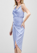 PALE BLUE PEARL STRAP MIDI DRESS