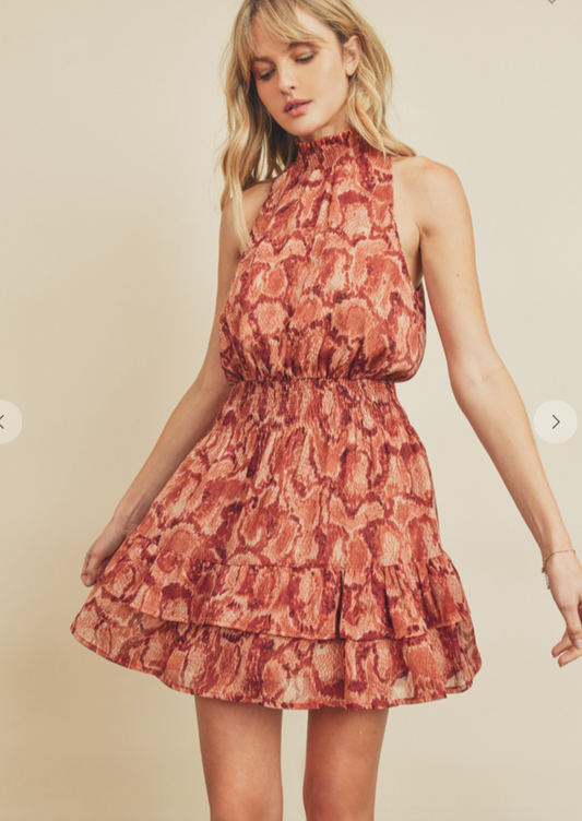 BRICK SNAKE PRINT DRESS