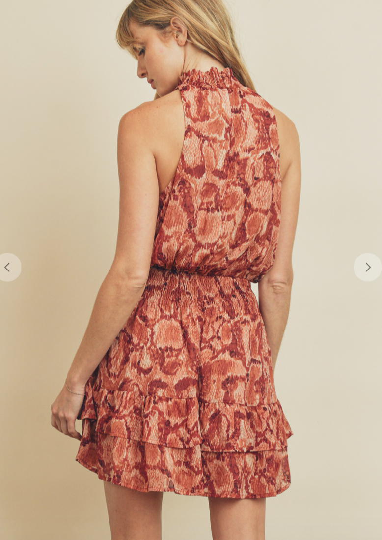 BRICK SNAKE PRINT DRESS