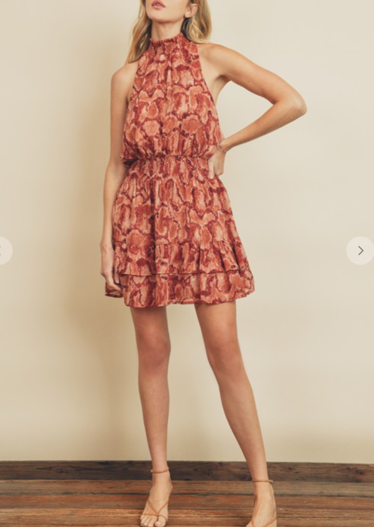 BRICK SNAKE PRINT DRESS