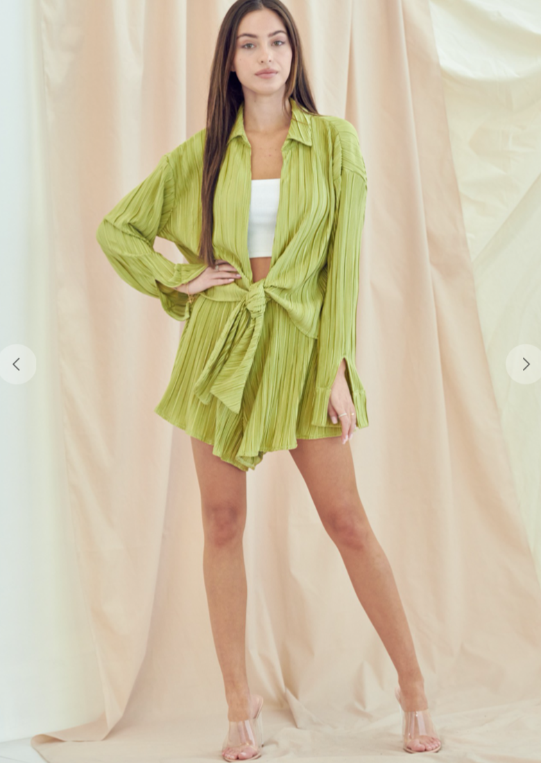 GREEN CRINKLE SET