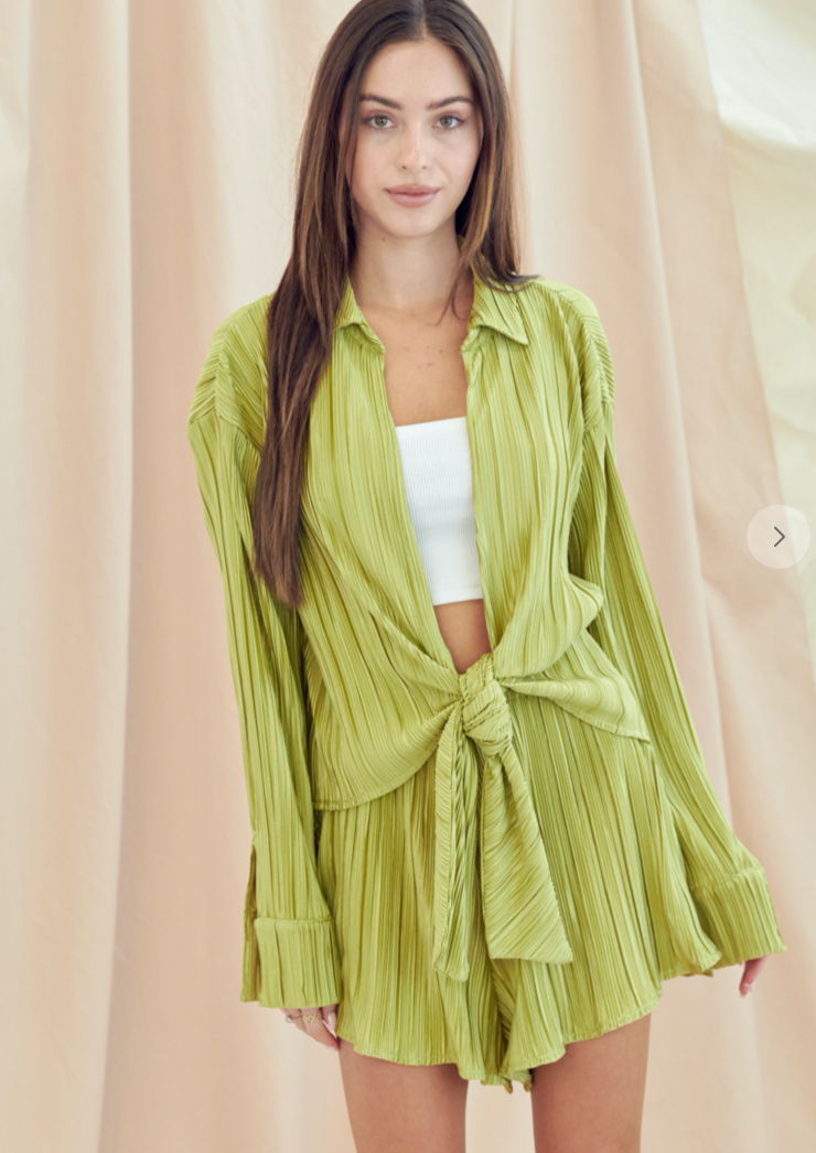 GREEN CRINKLE SET