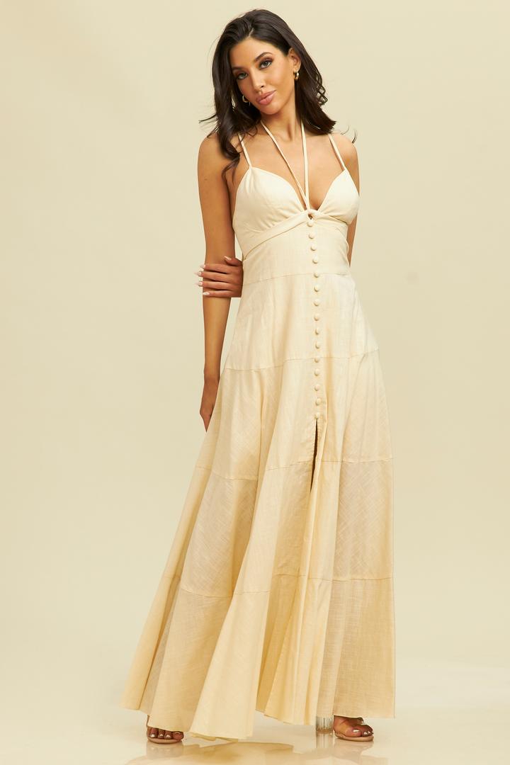 LINEN CREAM DRESS