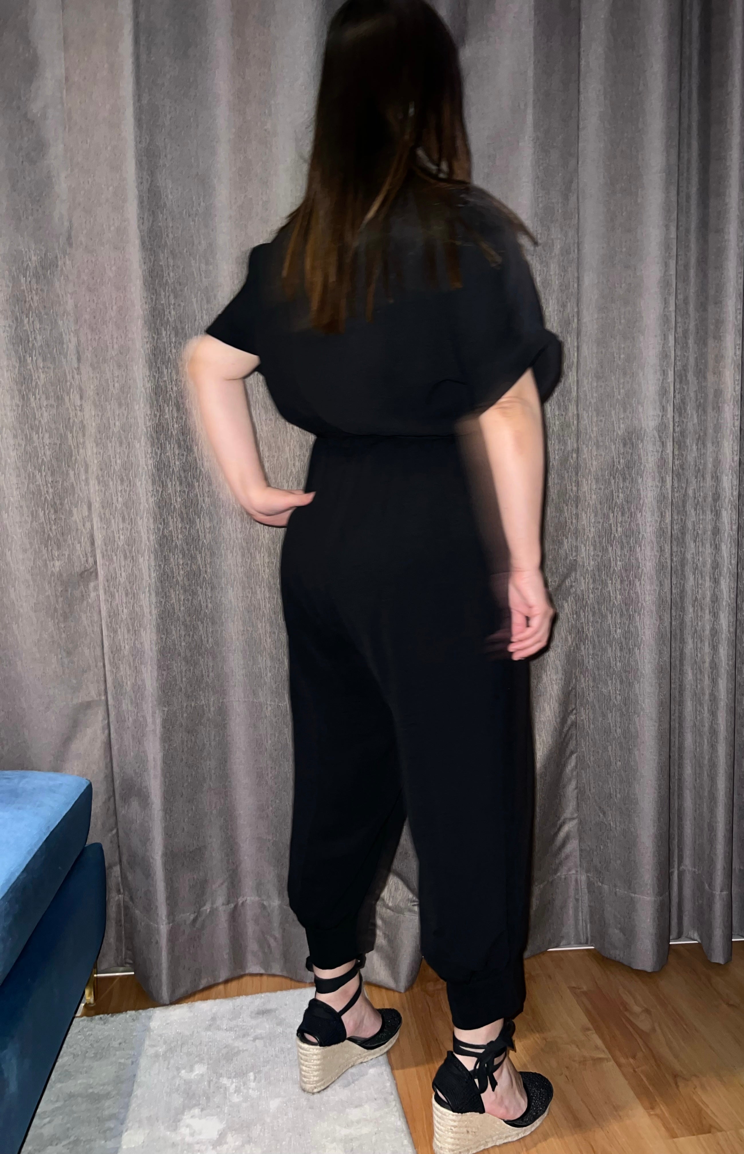 BLACK CAPRI JUMPSUIT