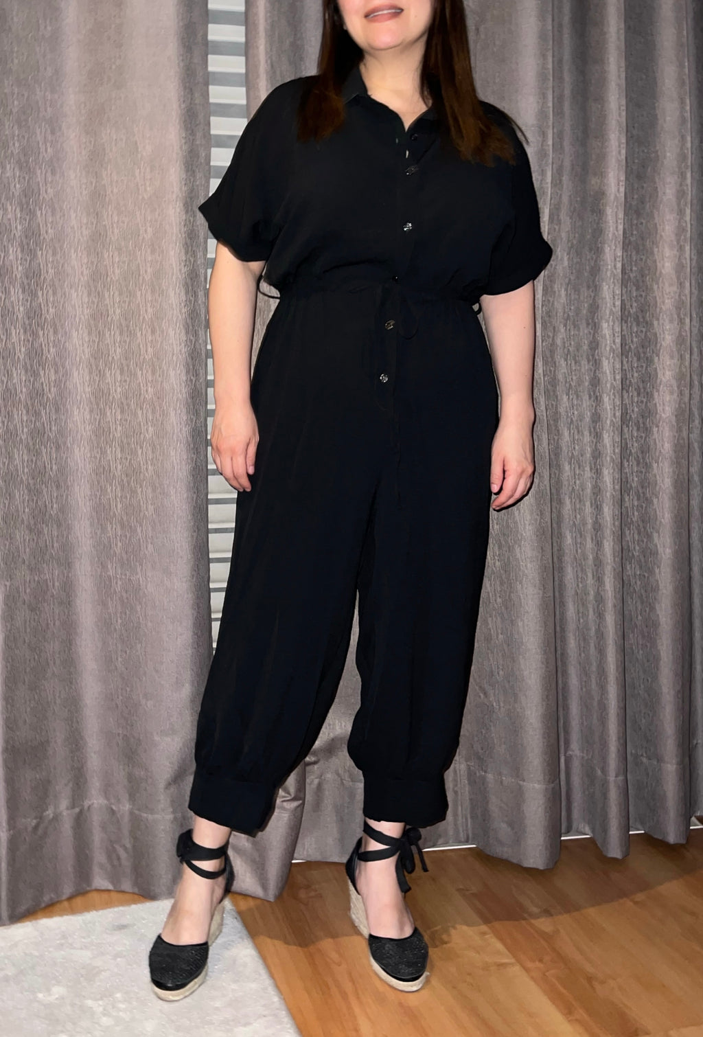 BLACK CAPRI JUMPSUIT