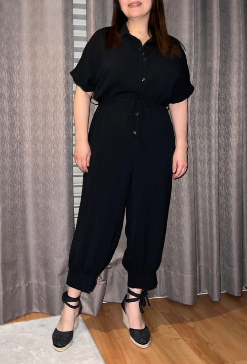 BLACK CAPRI JUMPSUIT